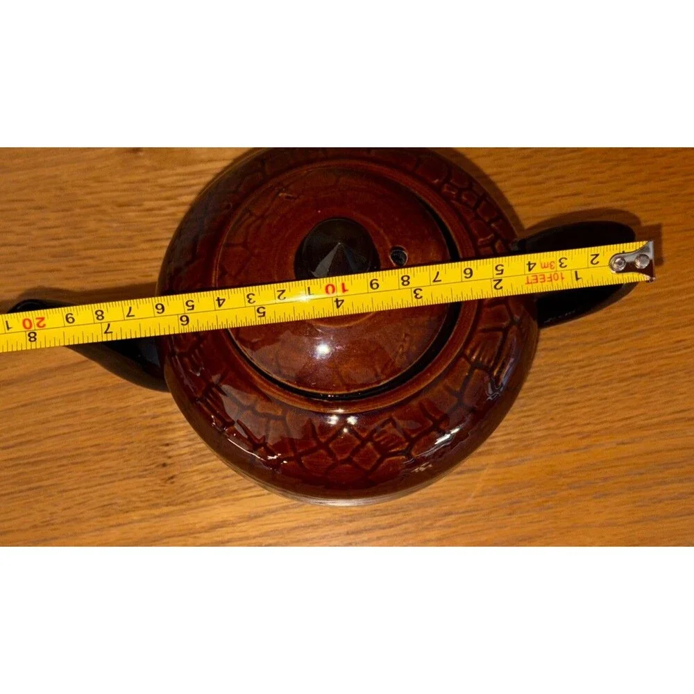 Vintage Teapot “Brown Betty” Style Glazed Ceramic Lidded made in England